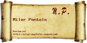 Miler Pentele névjegykártya